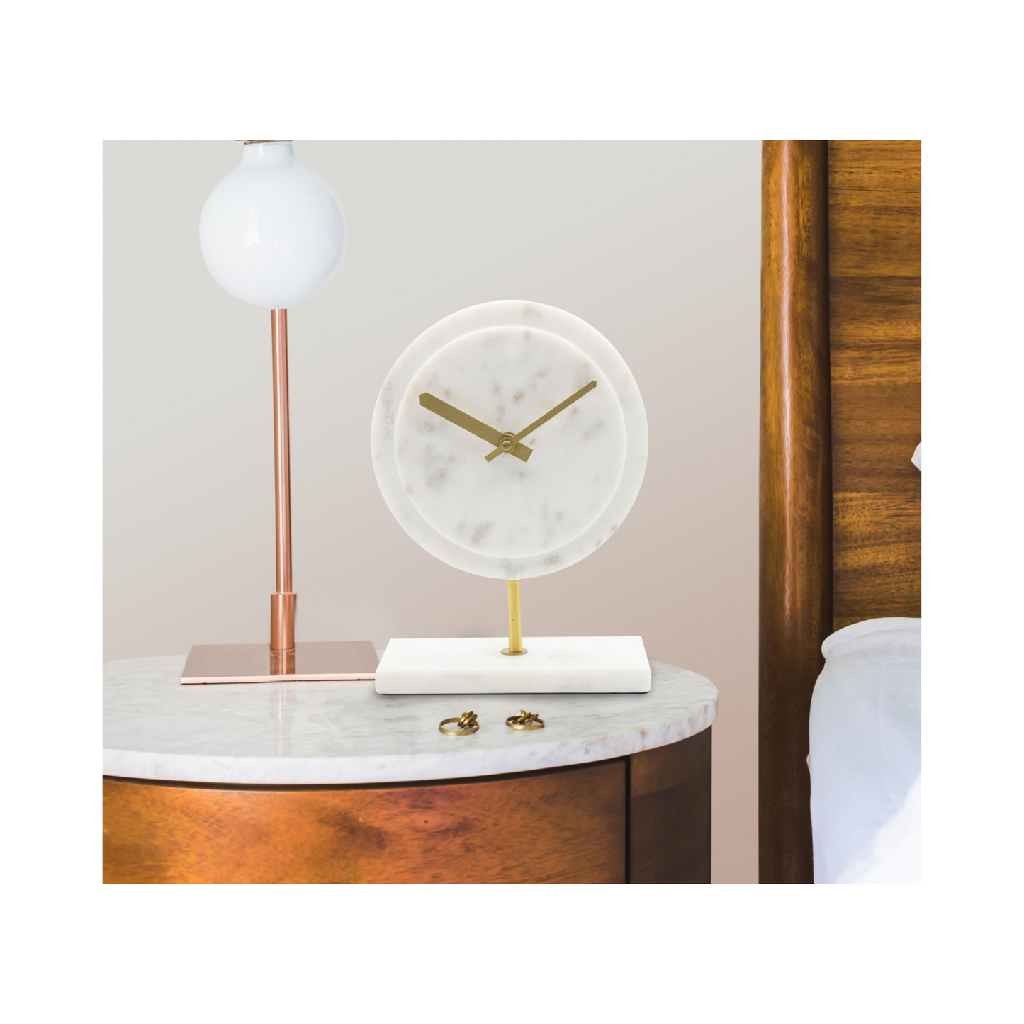 Piero White Marble Clock