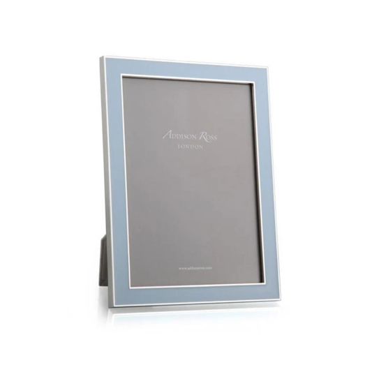 Powder Blue Enamel & Silver Frame 5X7