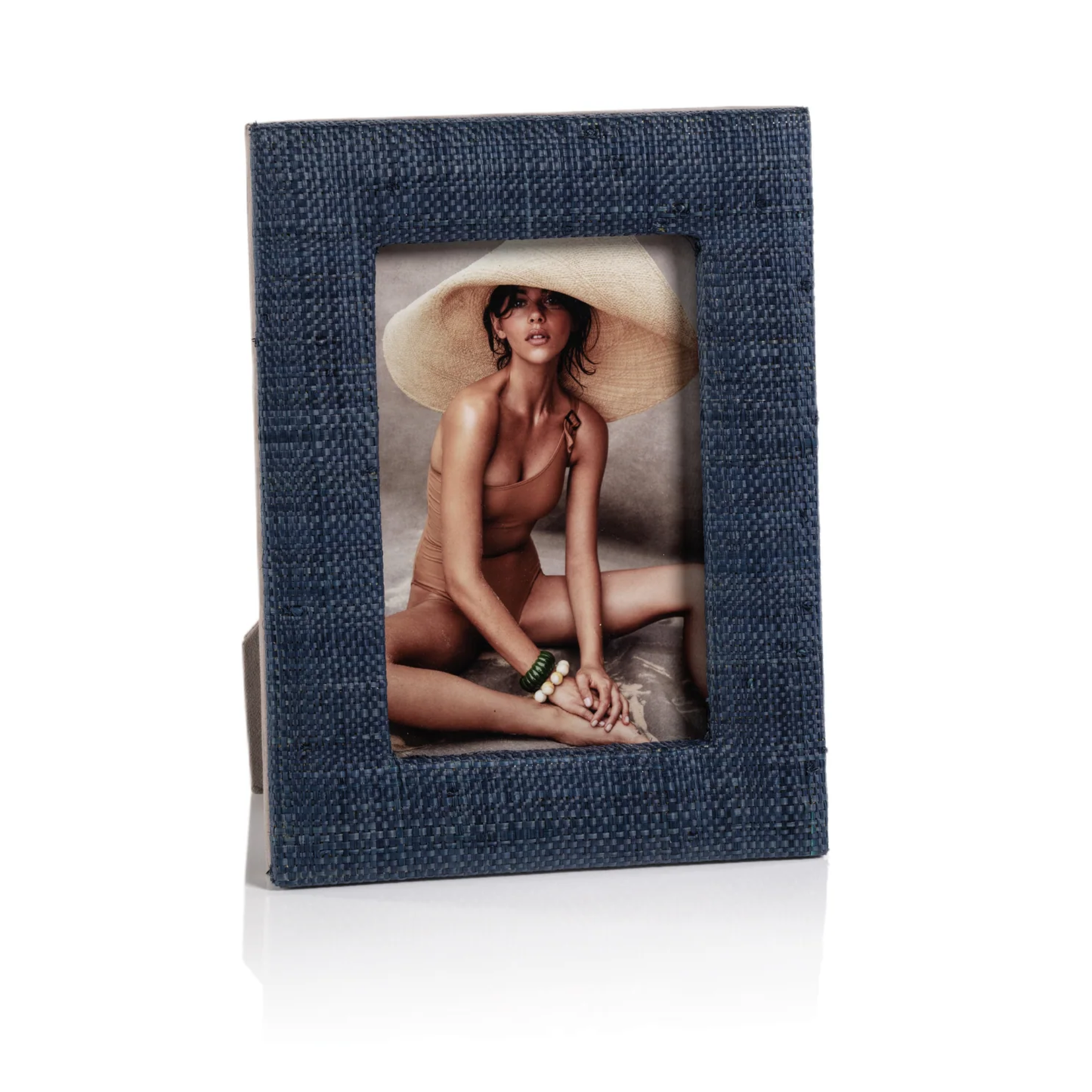 Raffia Navy Blue Frame 4x6
