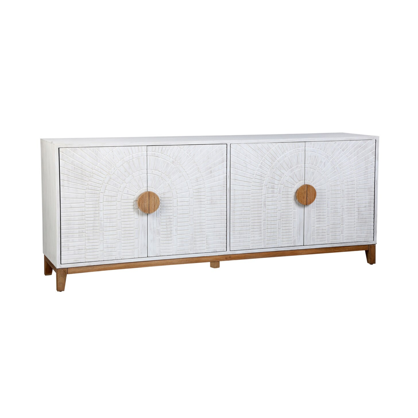 Roma Two-Tone Carved Wood Sideboard