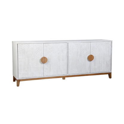Roma Two-Tone Carved Wood Sideboard