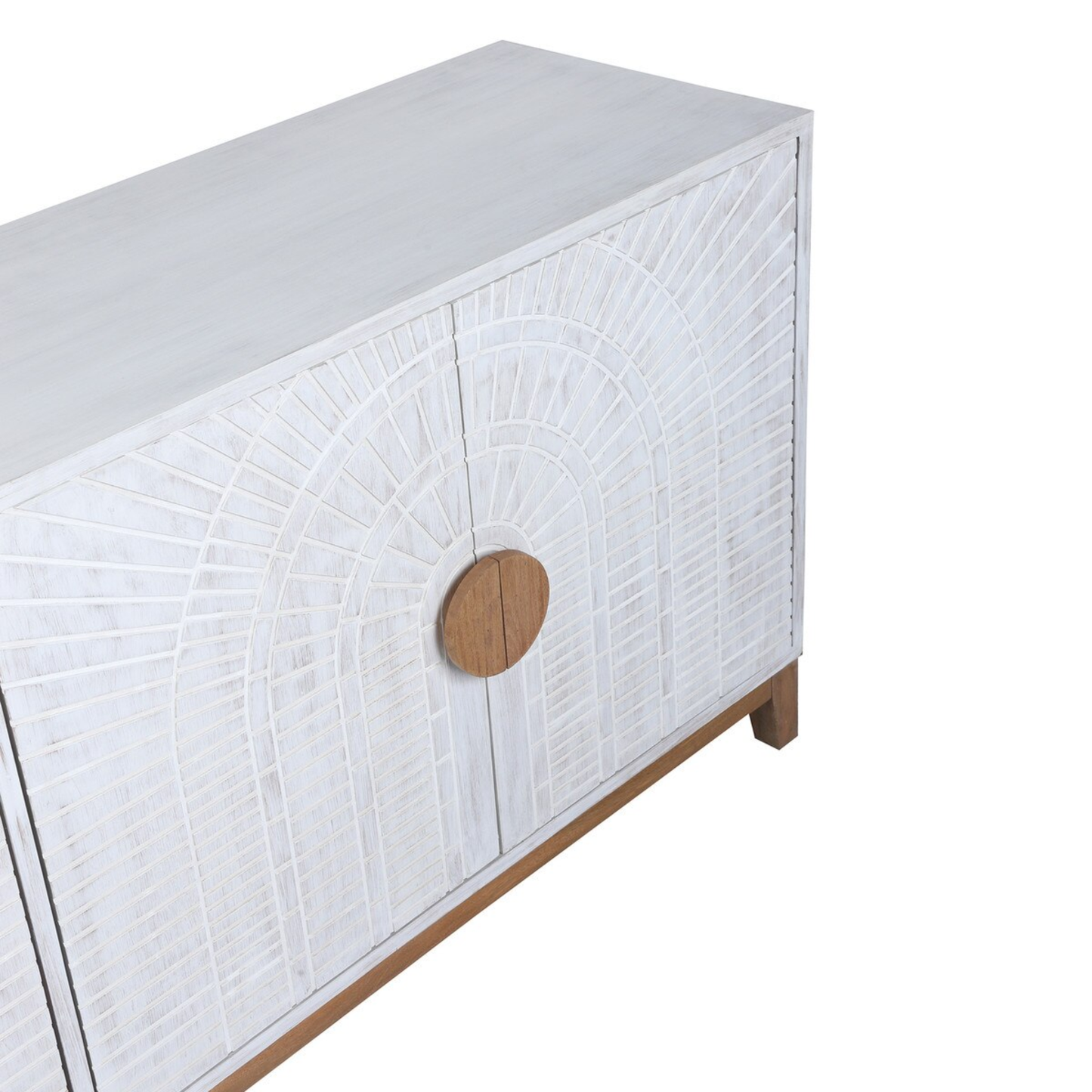 Roma Two-Tone Carved Wood Sideboard