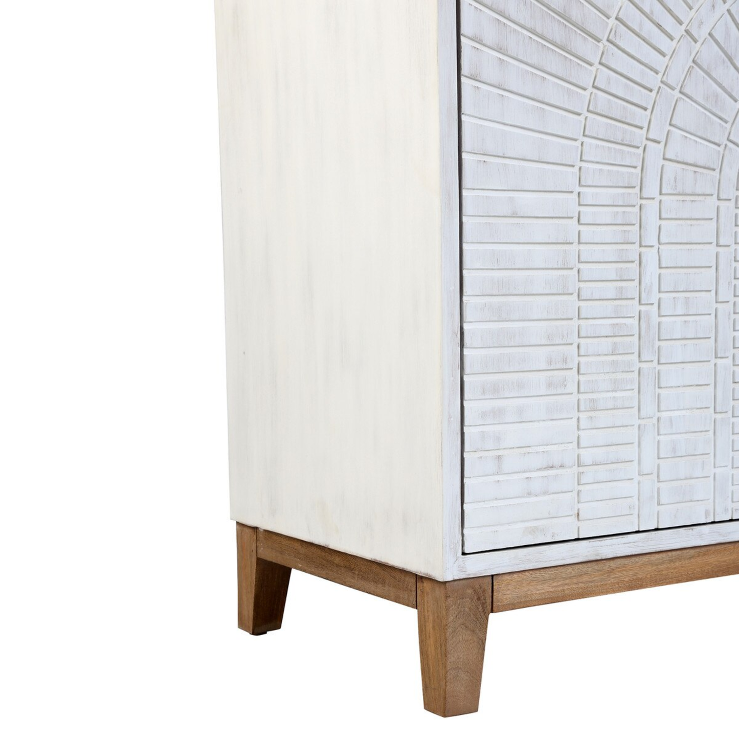 Roma Two-Tone Carved Wood Sideboard