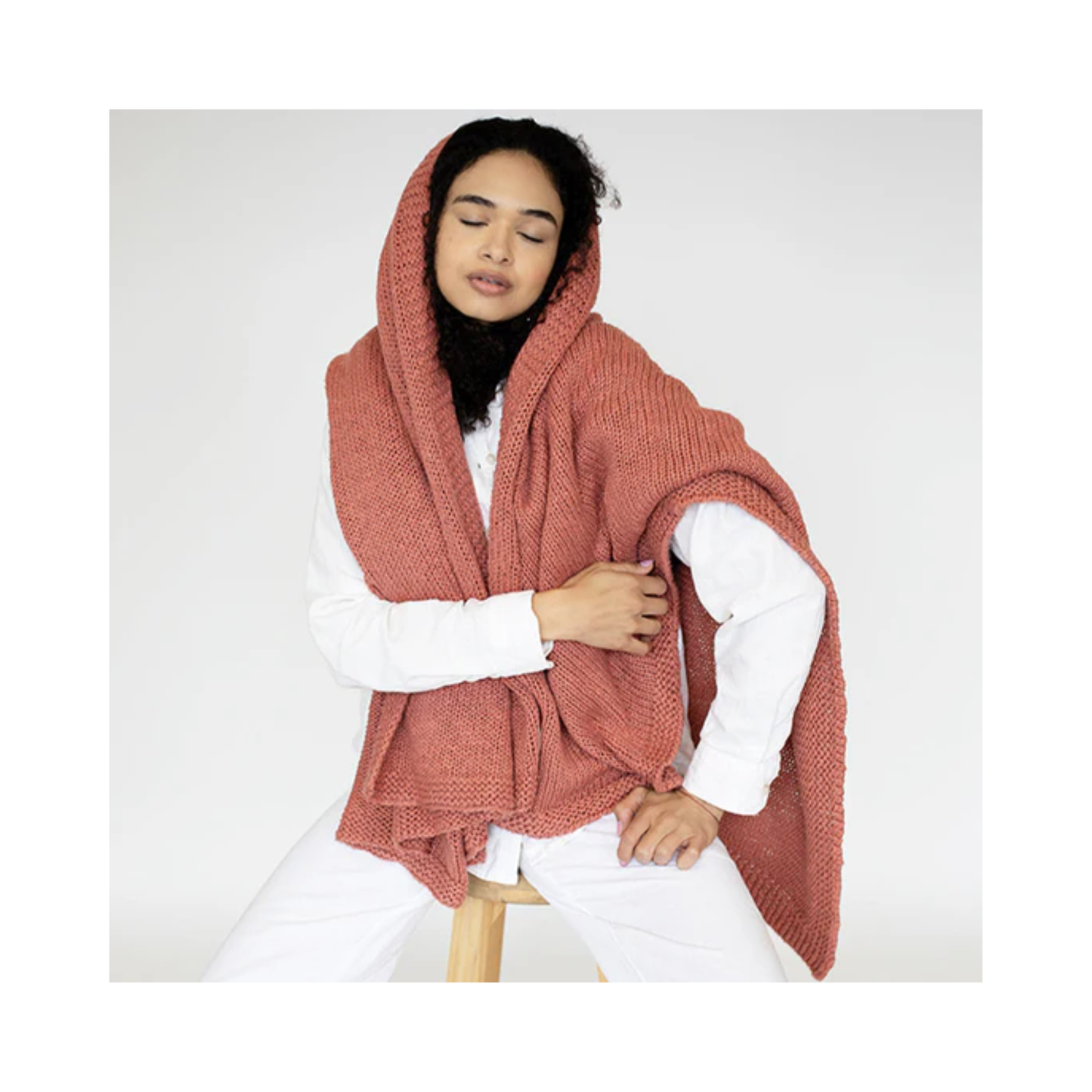 Rosewood Zrestha Organic Cotton Knit Throw Blanket