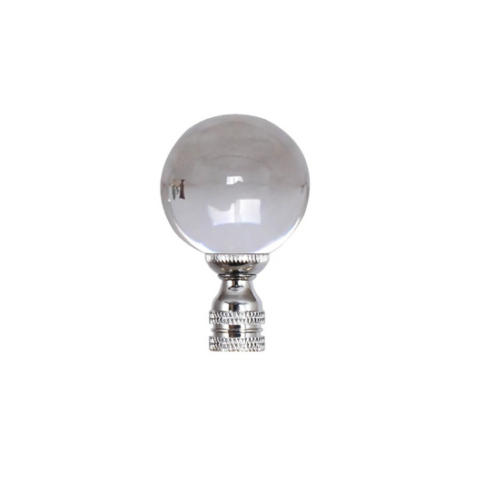 Crystal Ball Finial, Silver - LG