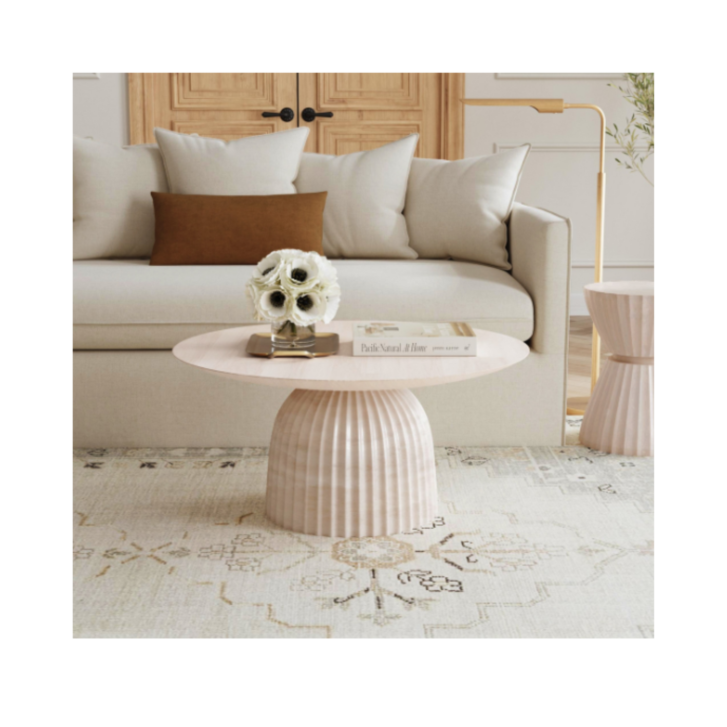 Clara Scalloped Base Coffee Table