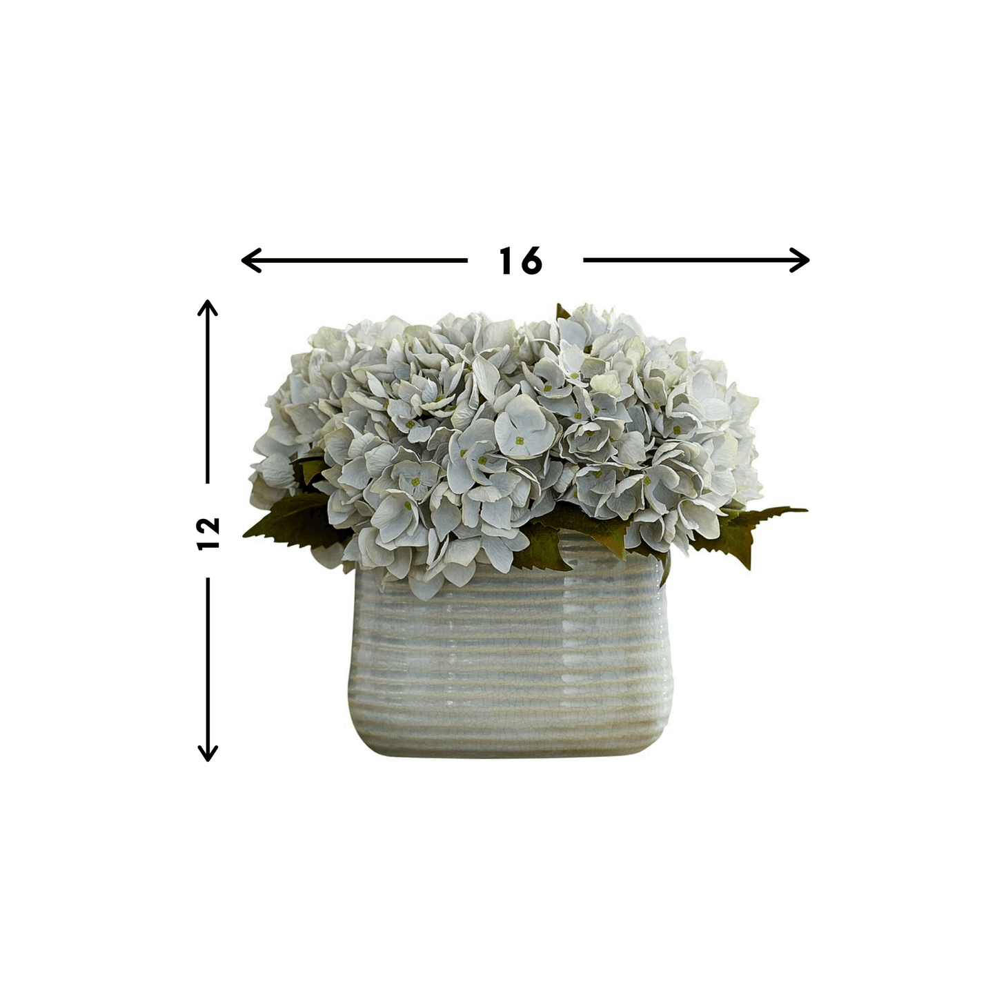 Sage Hydrangea in Ceramic Pot