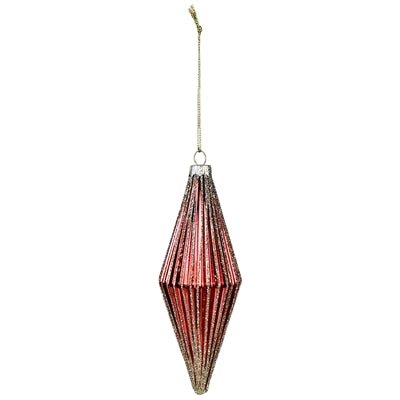 Set of 6 Ribbed Rhombus Ornaments