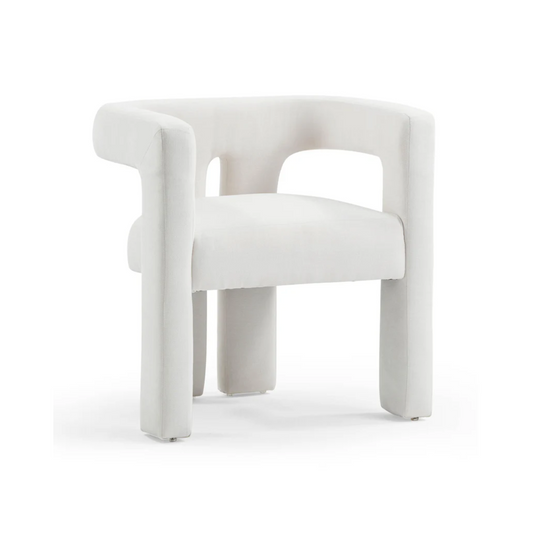 Sloane Bone White Upcycled Fabric Chair