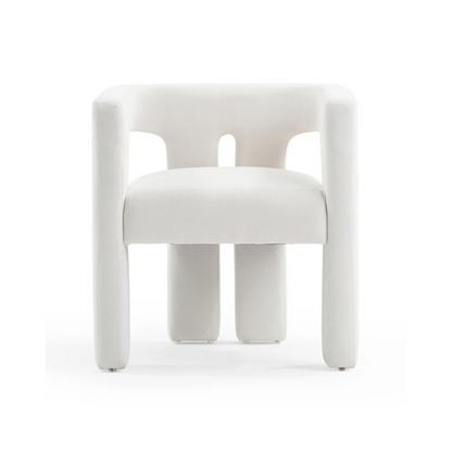 Sloane Bone White Upcycled Fabric Chair