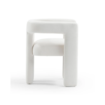 Sloane Bone White Upcycled Fabric Chair