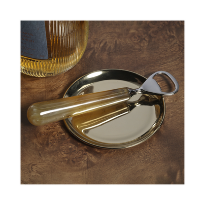 Spiga Bottle Opener - Nickel with Amber Accent