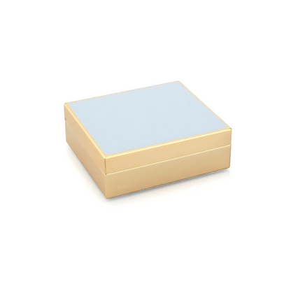 4" Enamel Box - Powder Blue and Gold