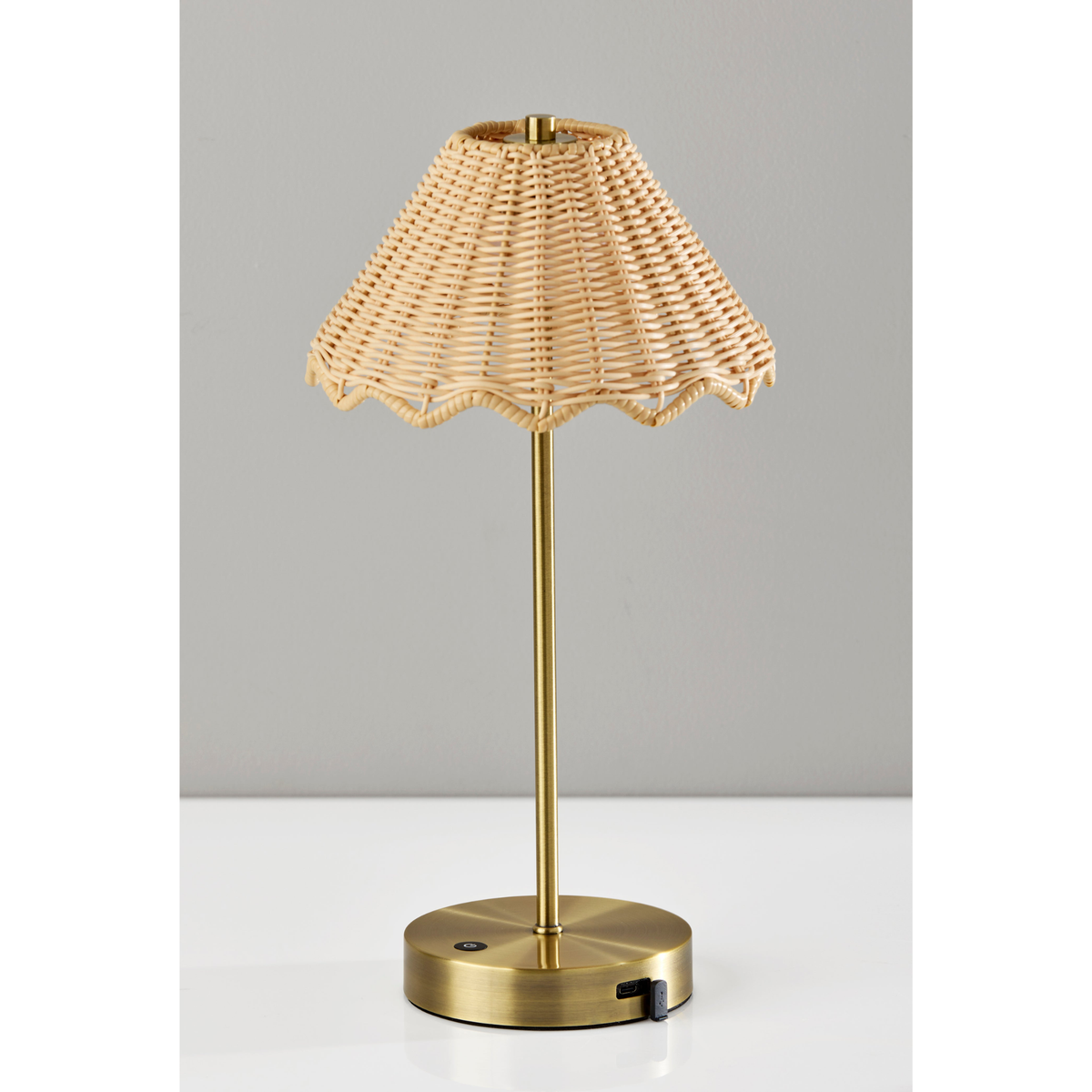 Stevie Cordless LED Table Lamp Antique Brass