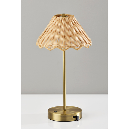 Stevie Cordless LED Table Lamp Antique Brass