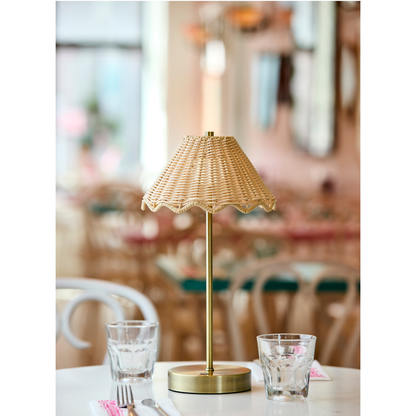 Stevie Cordless LED Table Lamp Antique Brass