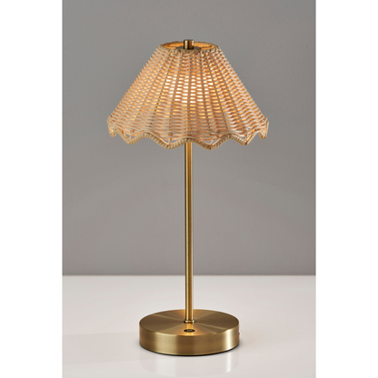 Stevie Cordless LED Table Lamp Antique Brass