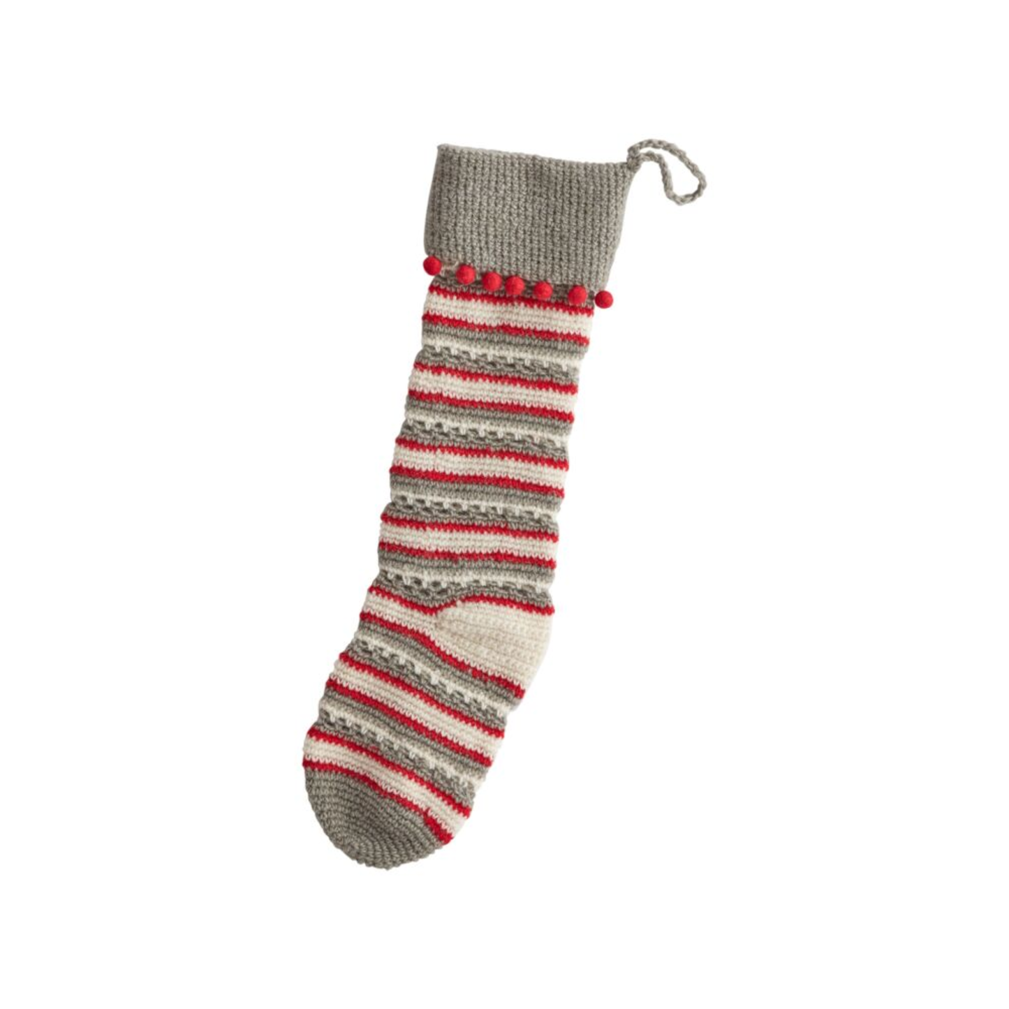 Red & Grey Stitch Stocking