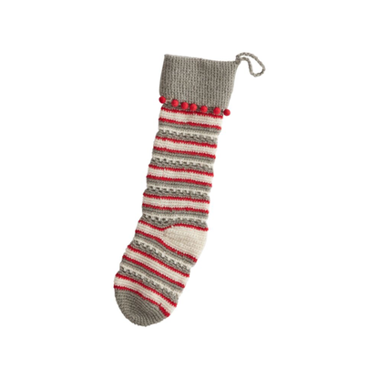 Red & Grey Stitch Stocking