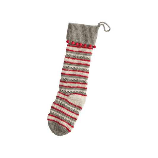 Red & Grey Stitch Stocking