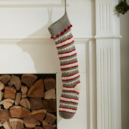 Red & Grey Stitch Stocking