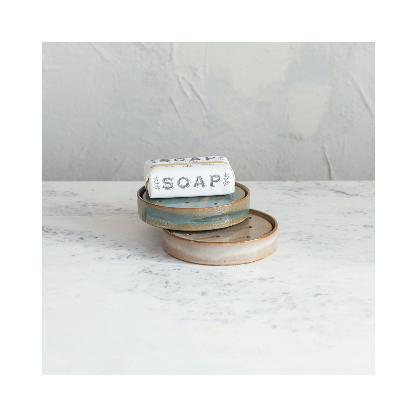 Stoneware Soap Dish w/ Removable Tray