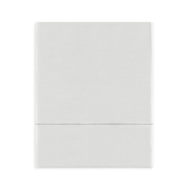 Suave Queen Satin Stitch Flat Sheet, Pale Grey