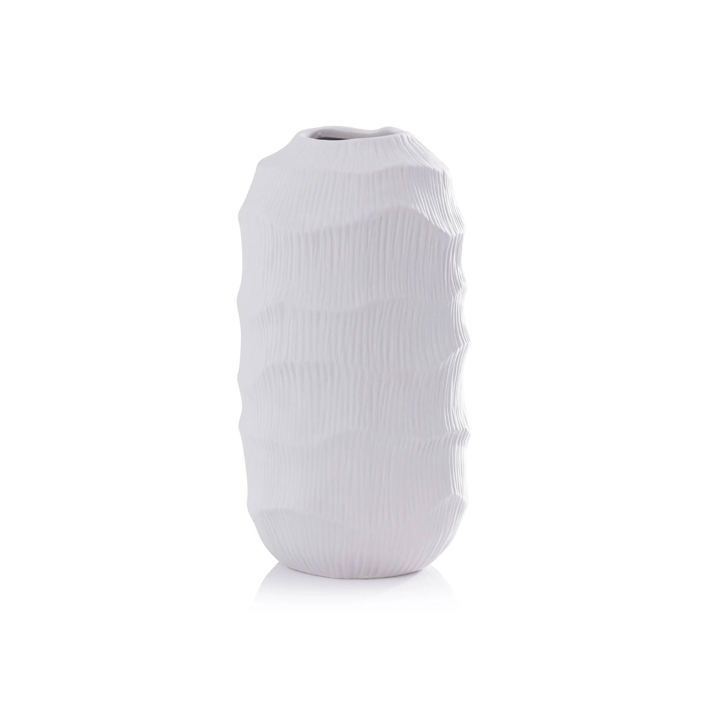 Textured Matte White Porcelain Vase