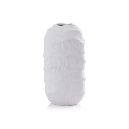 Textured Matte White Porcelain Vase