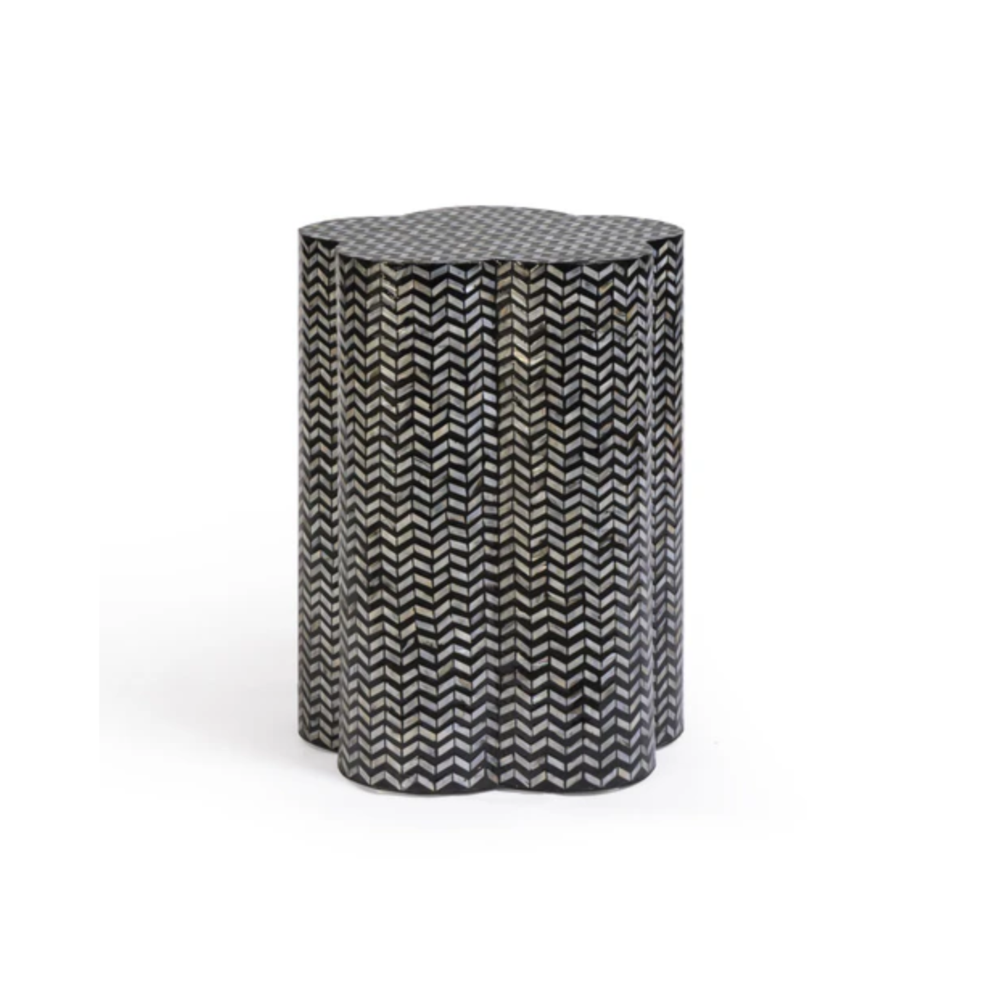 Truffle Black Mother of Pearl Shell Side Table