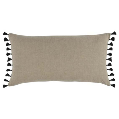 Sutton Nat/Blk Lumbar Pillow 14 x 26