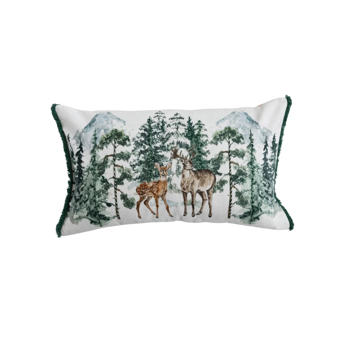 Deer in the Forest Lumbar Pillow 24 x 14