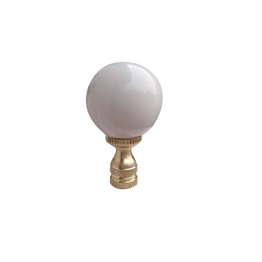 White Porcelain Finial, Gold - LG