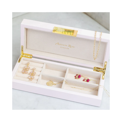 White Lacquer Box With Gold 4X9