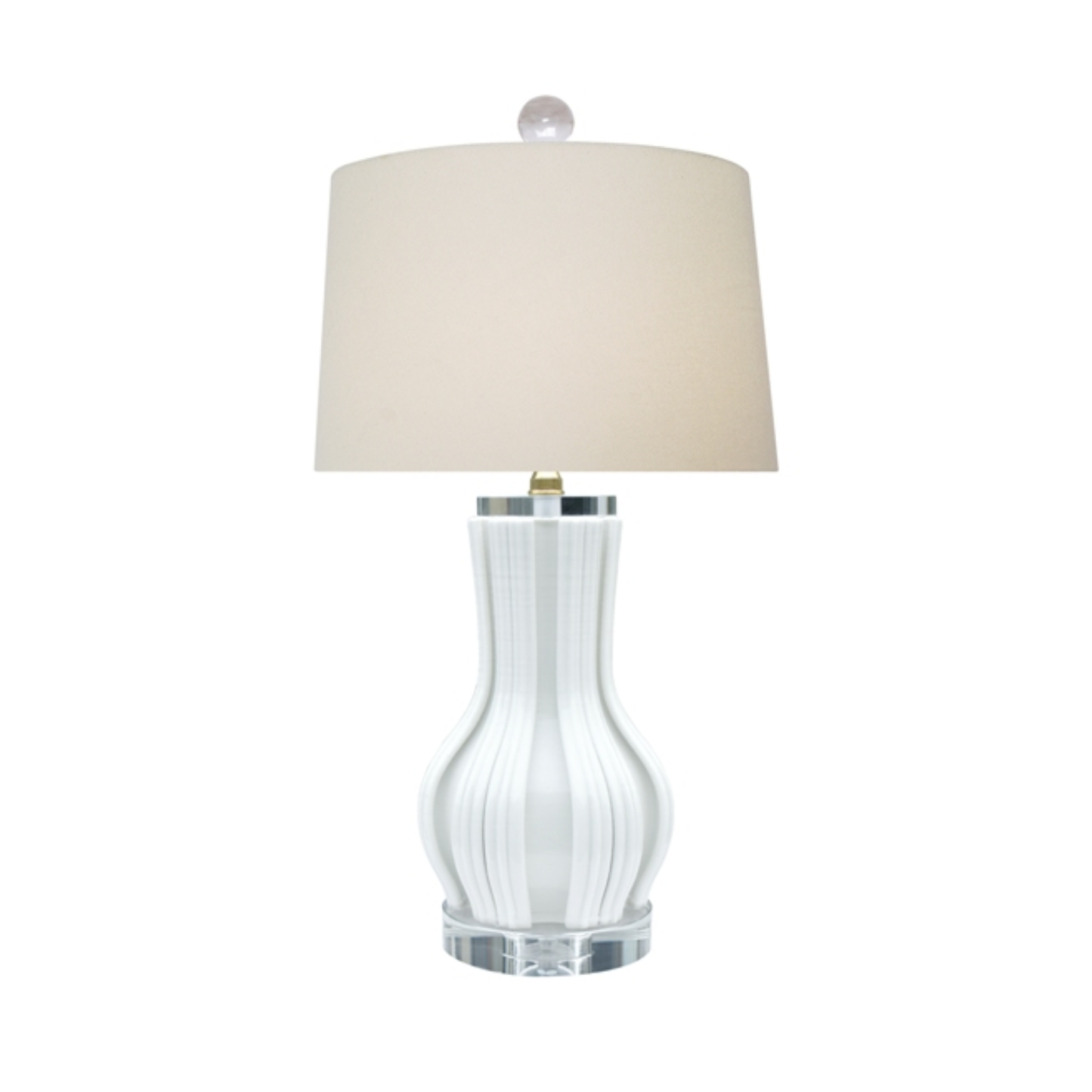 White Wavy Porcelain Vase Lamp