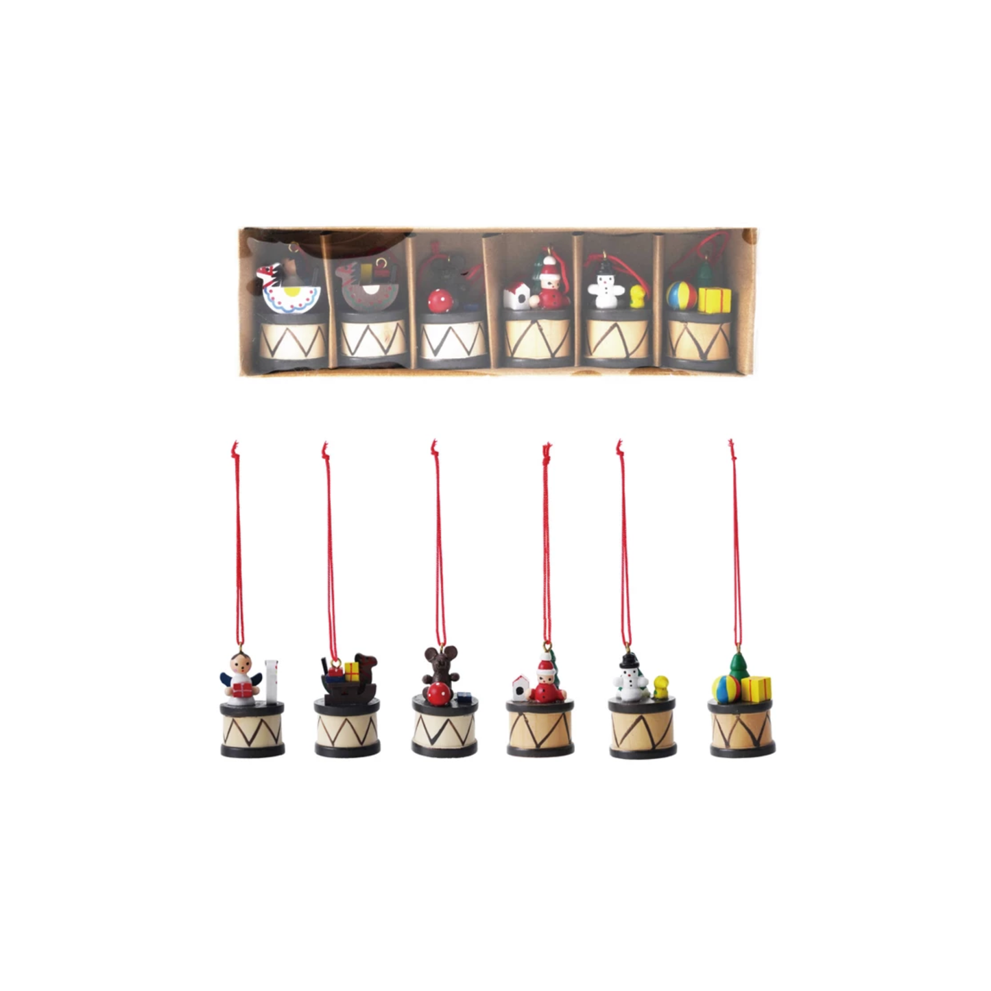 Holiday Drum Ornament Set of 6