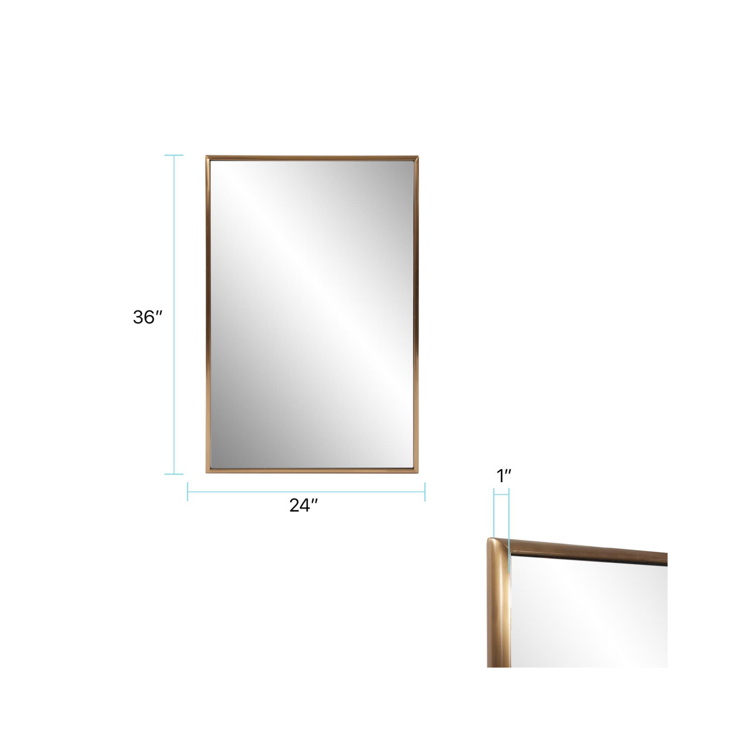 Yorkville Brass Rectangular Mirror