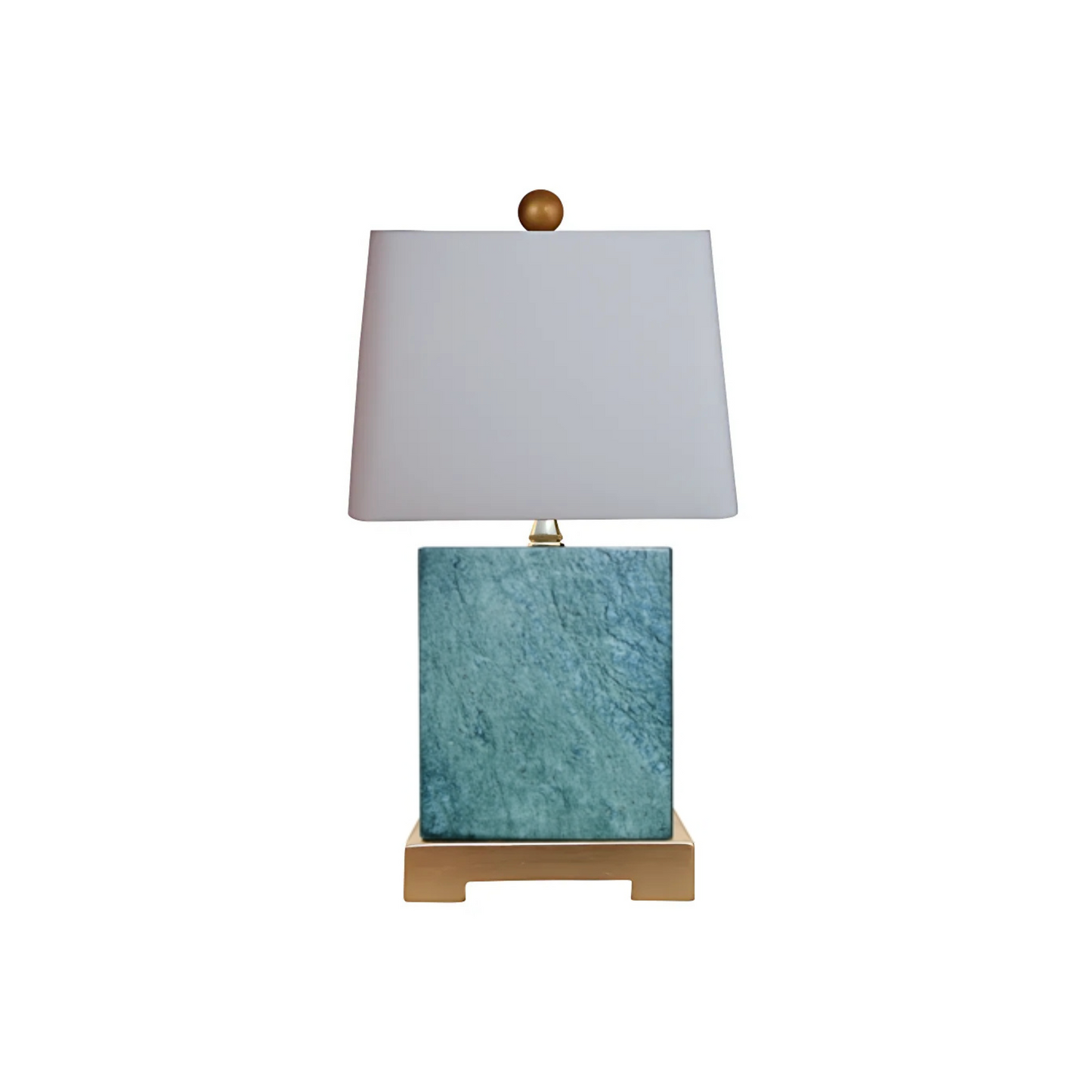 Hand Polished Jade Lamp w/ Gold Leaf Base