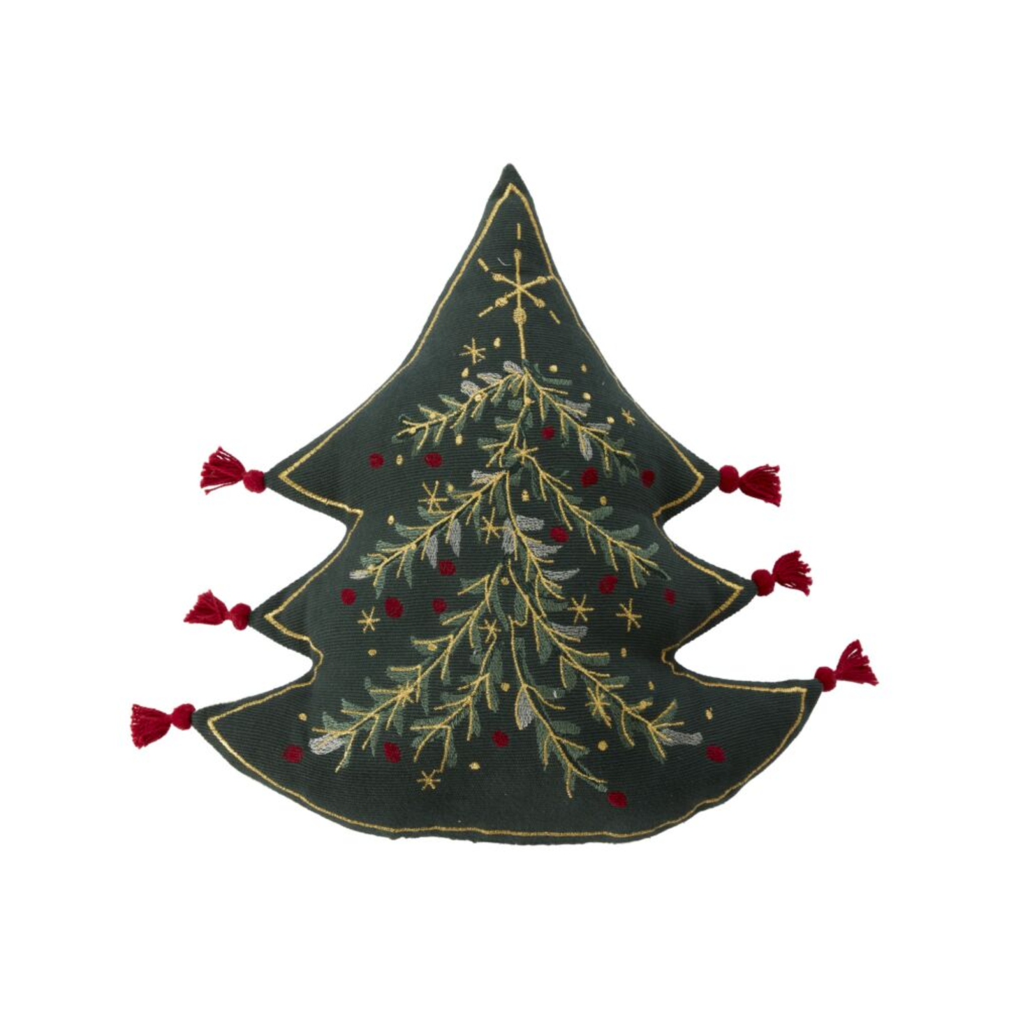 Embroidered Christmas Tree Pillow