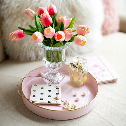 Round Pink Mimosa Tray