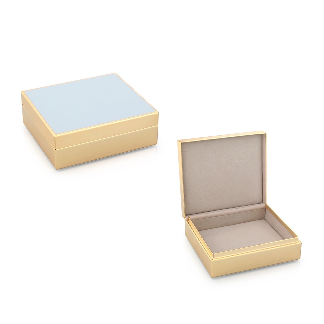 4" Enamel Box - Powder Blue and Gold