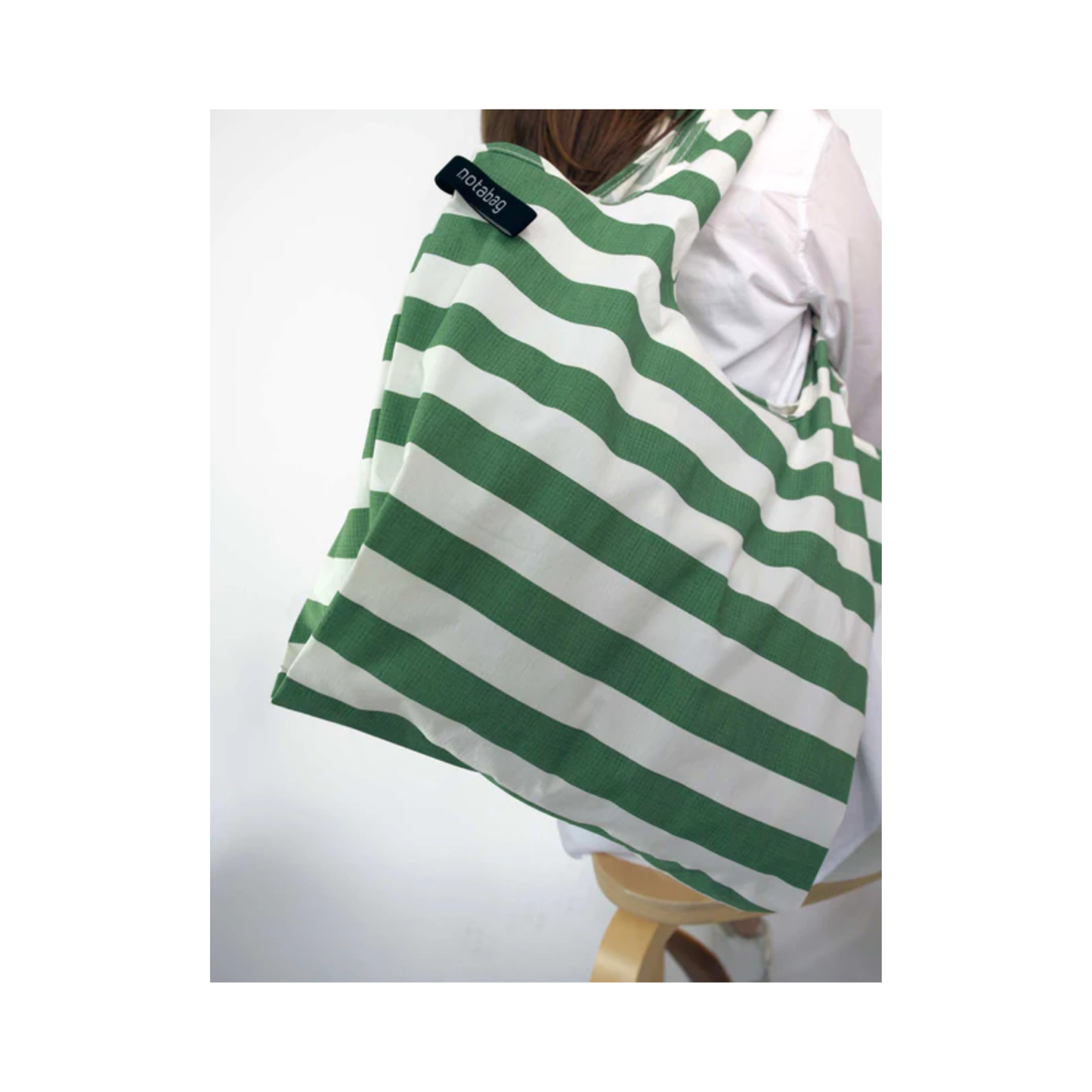 Nota Bag Tote - Olive Stripe