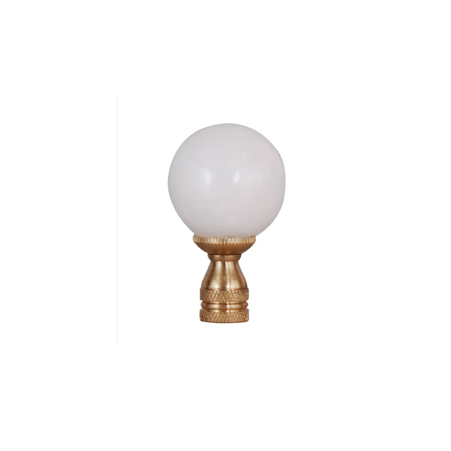 White Jade Stone Finial, Gold - MED