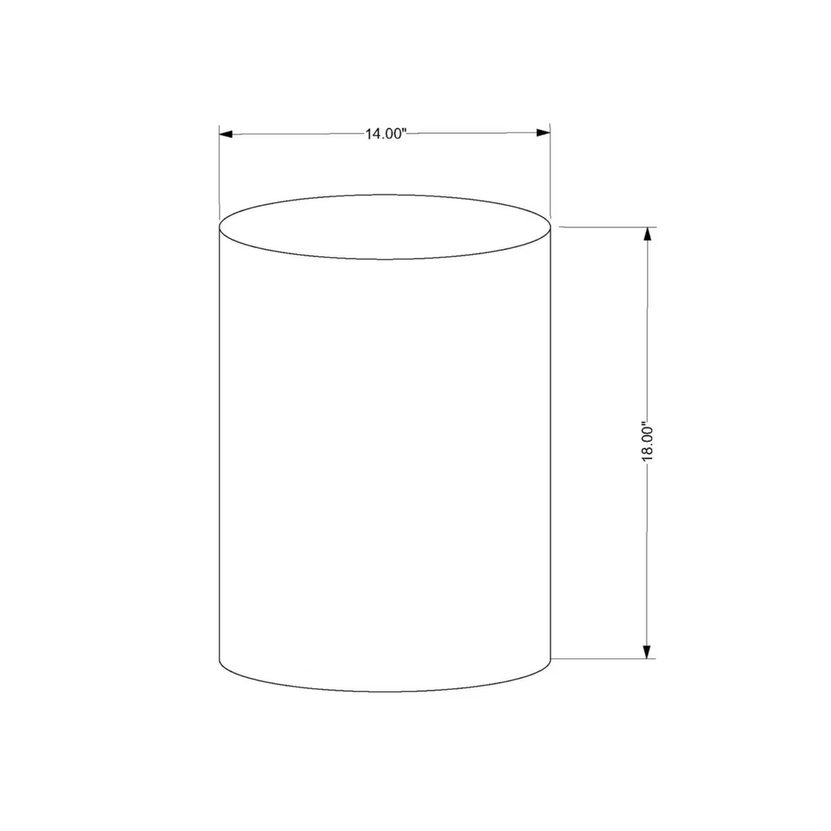 Wooden Side Table, 14W'' Round, Natural and White