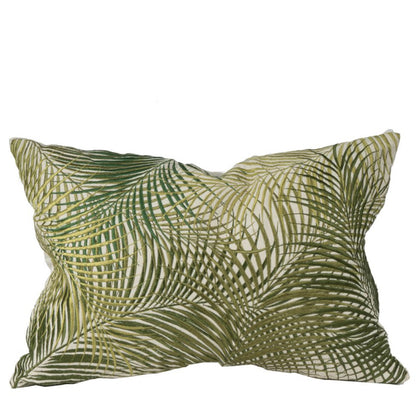 Embroidered Palm Leaf Pillow 14 x 20