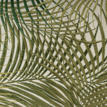 Embroidered Palm Leaf Pillow 14 x 20