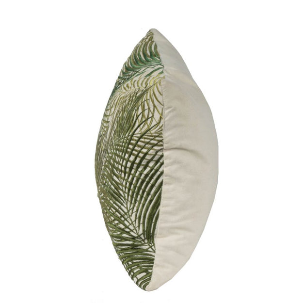 Embroidered Palm Leaf Pillow 14 x 20