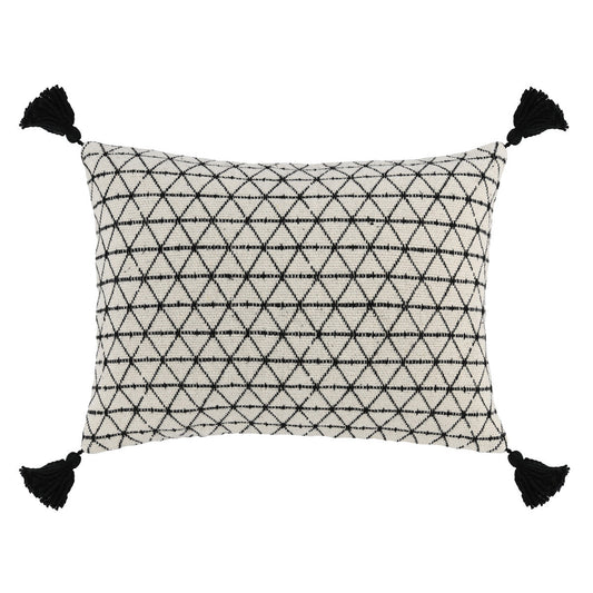 Bree Ivory and Black Pillow 14 x 20