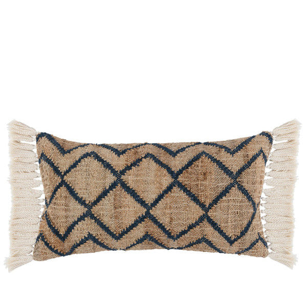 Isaac Azul Blue/Natural Lumbar Pillow 14 x 26