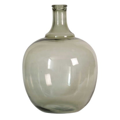 18" Green Glass Vase